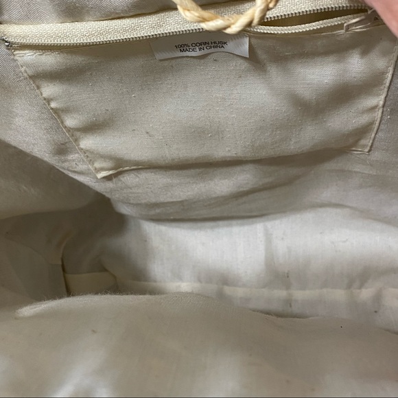 Large Corn Husk Structured Tote Shoulder Bag - Picture 11 of 14